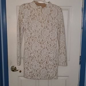 Cream lace midi dress